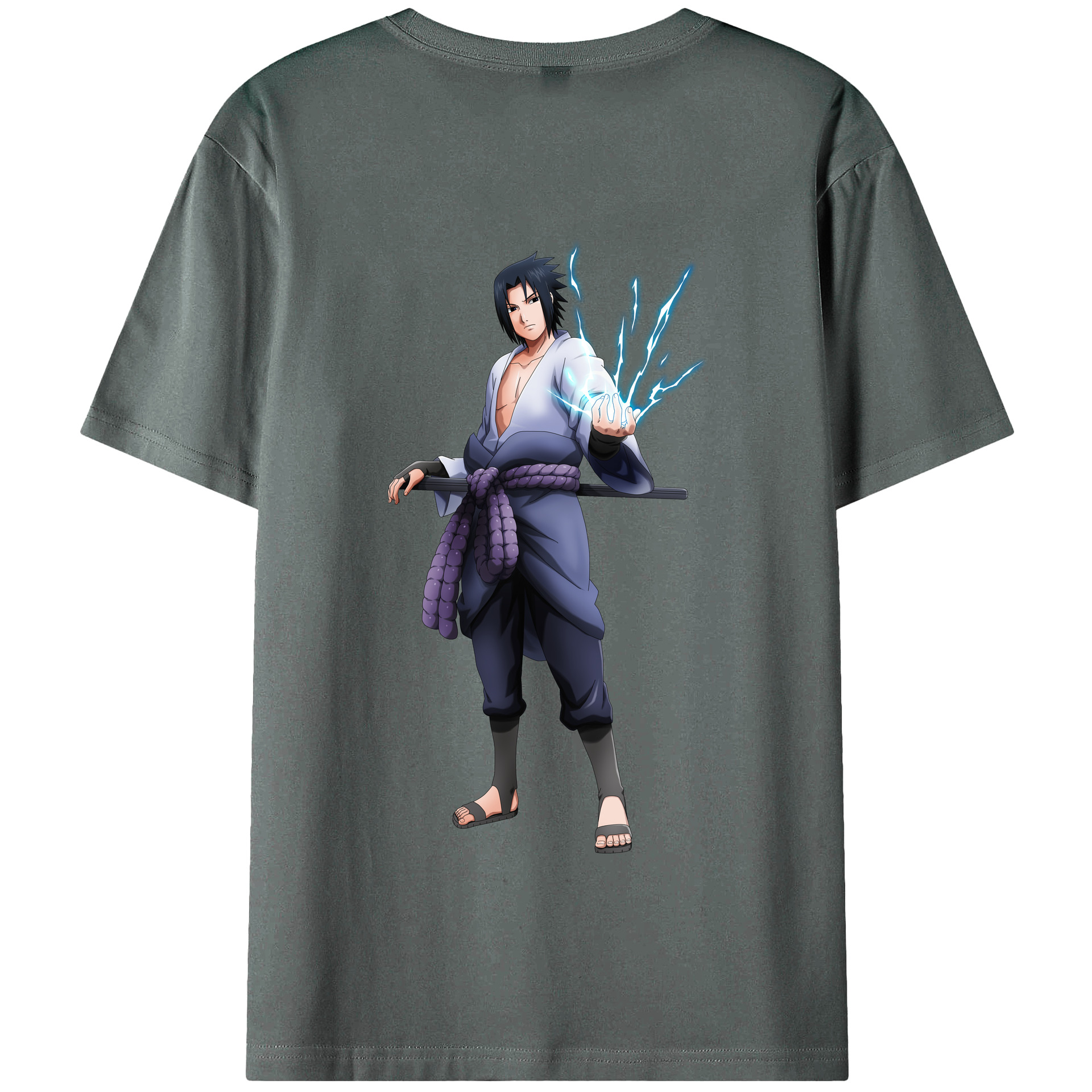 （画像用） NARUTO -ナルト- うちは サスケ Uchiha Sasuke 綿100％半袖Tシャツ（背面プリント）